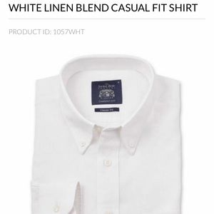 NWT. Savile Row Co. white linen button down shirt